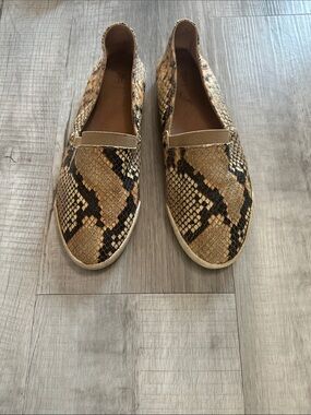 Frye Melissa Women’s Snake-Print Slip-On Sneakers in Tan and Black
